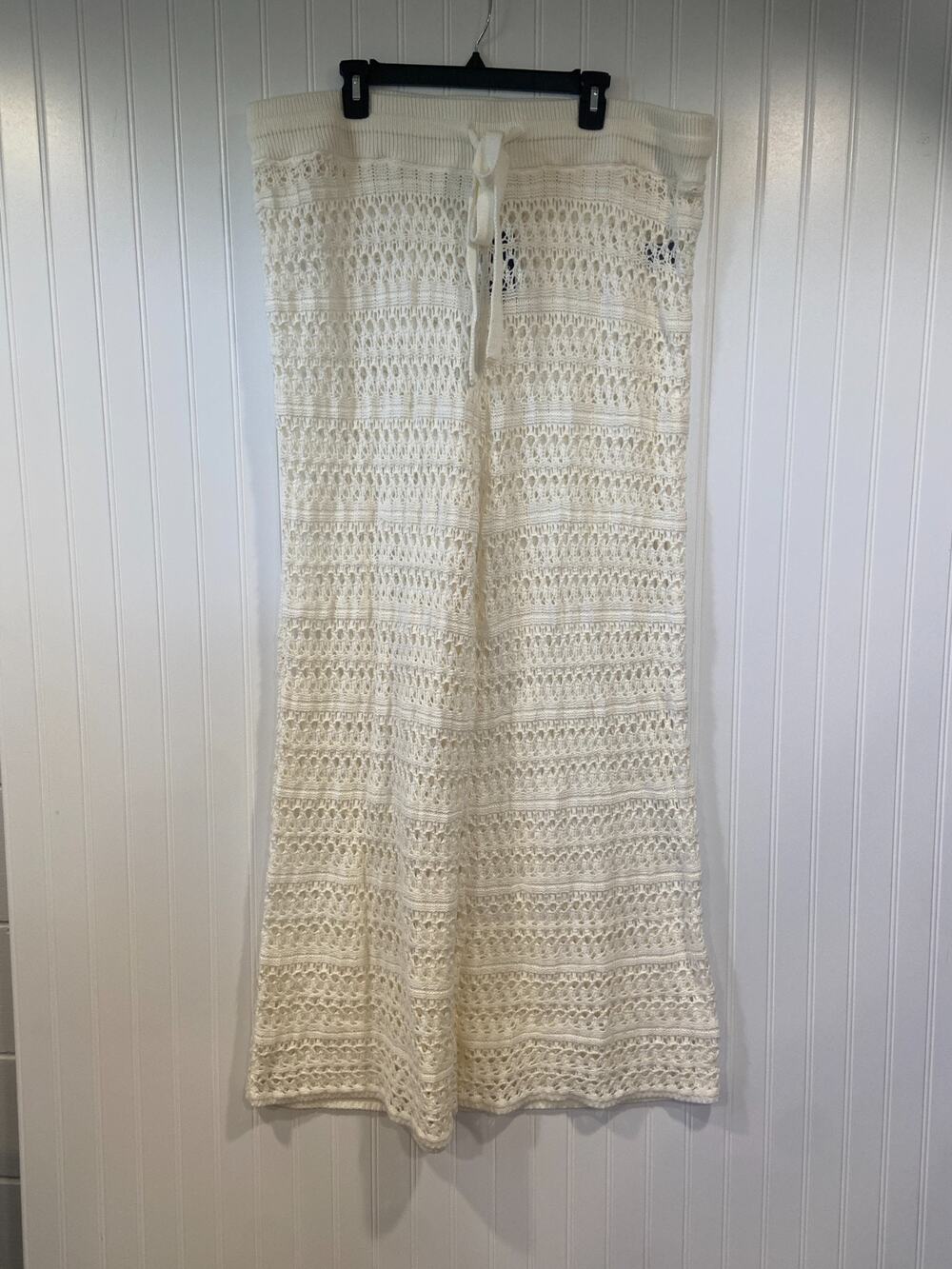 Torrid Swim Cover Up Pants Womens 3XL White Wide Leg Open Knit Sheer